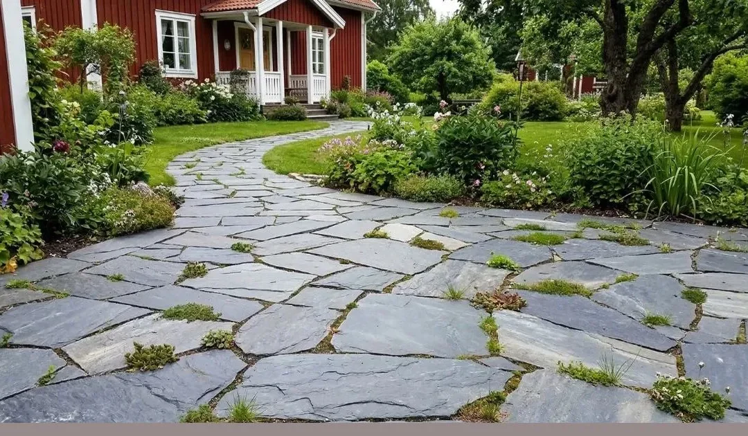 Därför är Offerdalsskiffer oregelbunden ett hållbart val för utemiljön