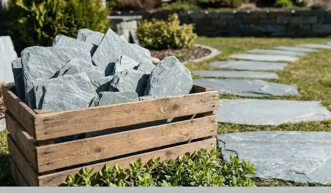 Med Oppdalsskiffer oregelbunden får du en naturlig utemiljö